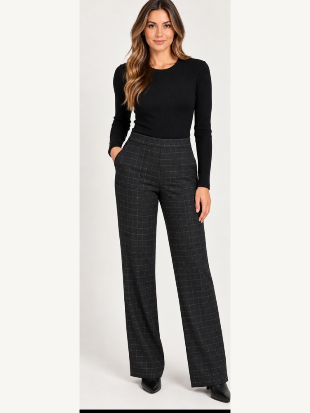 BOOTCUT PANTS/ MID RISE/ FULL LENGTH